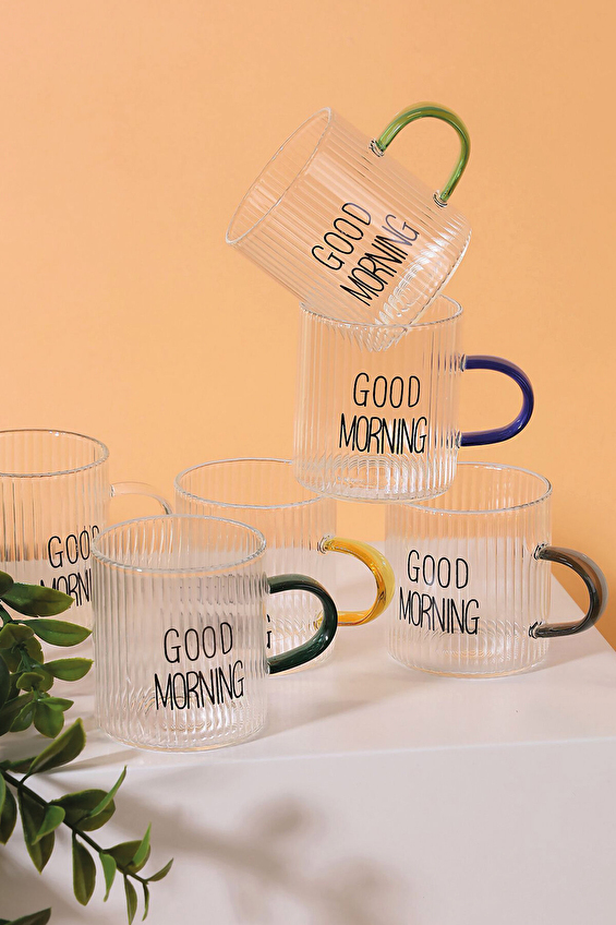 Arow Winsome Kulplu Cam Bardak 6'lı 100 ml