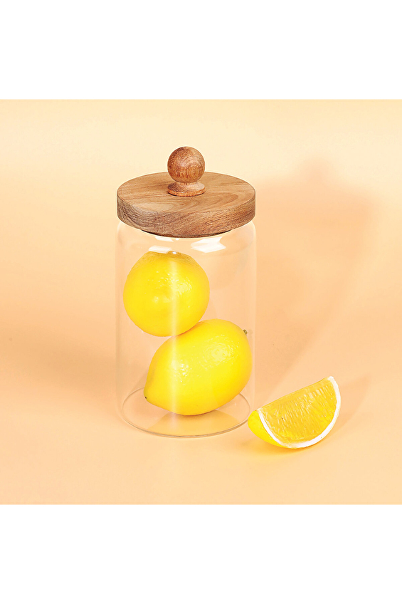 Arow Madera Akasya Kapak Saklama Kavanozu