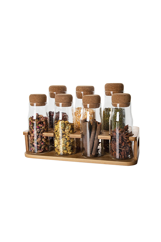 Arow Ocean Mantar Kapaklı Cam Baharatlık 7'li
