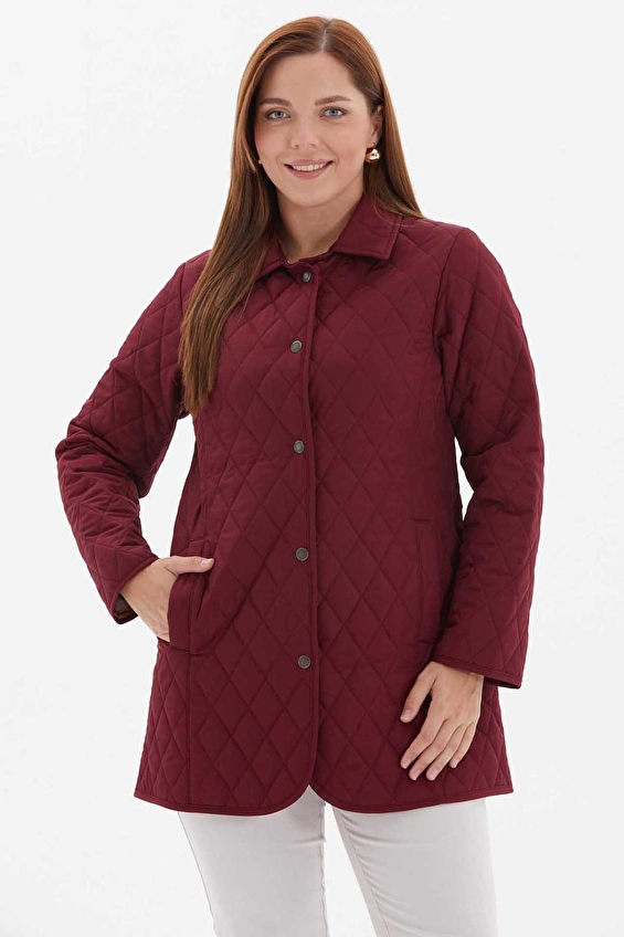 Selen Kadın Büyük Beden Mont 24KSL6110 Bordo Selen Kadın Büyük Beden Mont 24KSL6110 Bordo