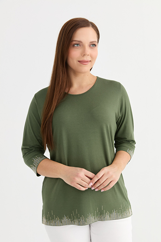 Selen Normal Yaka Kadın Bluz 25YSL8091 Haki Selen Normal Yaka Kadın Bluz 25YSL8091 Haki