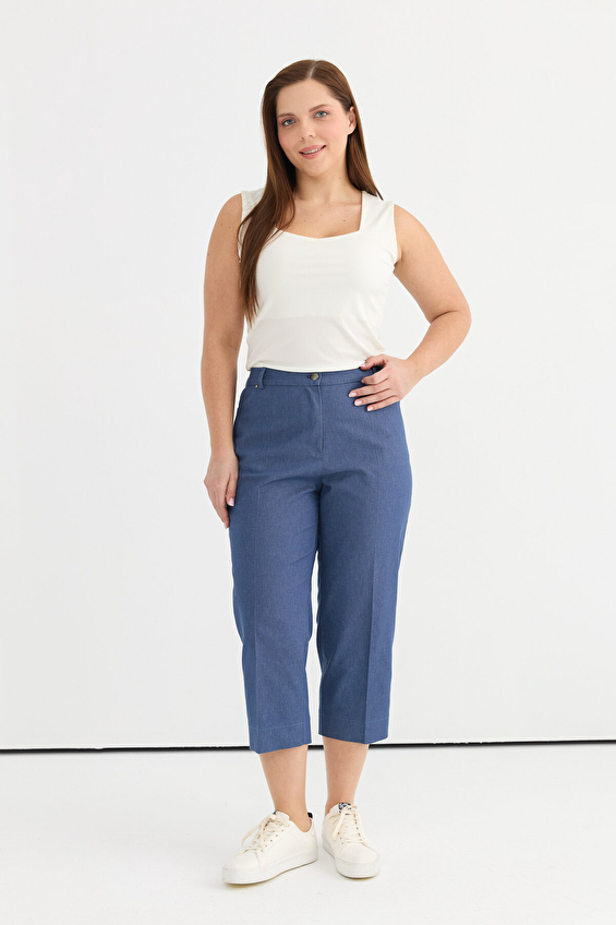 Selen Boru Paça Kadın Pantolon 25YSL5362 Indıgo Selen Boru Paça Kadın Pantolon 25YSL5362 Indıgo