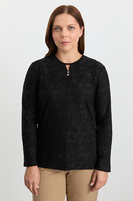 Selen Kadın Bluz 25KSL8209 Siyah Selen Kadın Bluz 25KSL8209 Siyah