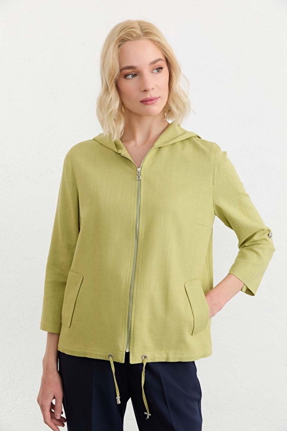 Selen Standart Fit Polyester Mix Uzun Kollu Fermuarlı Kapüşonlu Kadın Ceket 26YSL1586 Yeşil Selen Standart Fit Polyester Mix Uzun Kollu Fermuarlı Kapüşonlu Kadın Ceket 26YSL1586 Yeşil