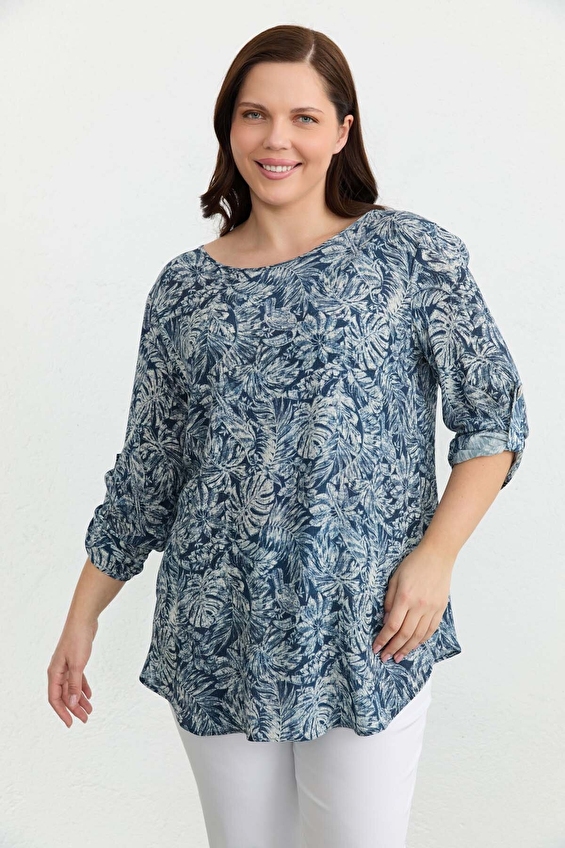 Selen Truvakar Kol Bisiklet Yaka Fermuarsız Normal Fit Kadın Bluz 26YSL8355 Indıgo Selen Truvakar Kol Bisiklet Yaka Fermuarsız Normal Fit Kadın Bluz 26YSL8355 Indıgo