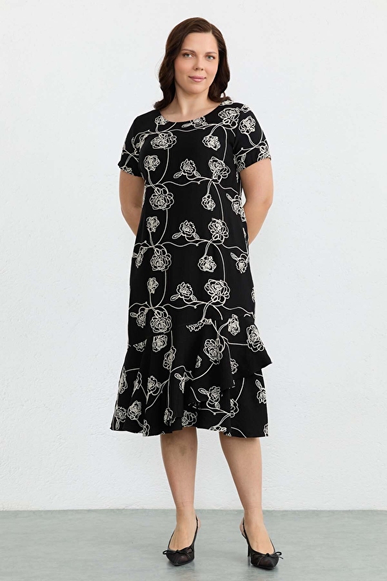 Selen Bisiklet Yaka Fermuarlı Normal Fit Kadın Elbise 26YSL7777 Siyah Selen Bisiklet Yaka Fermuarlı Normal Fit Kadın Elbise 26YSL7777 Siyah