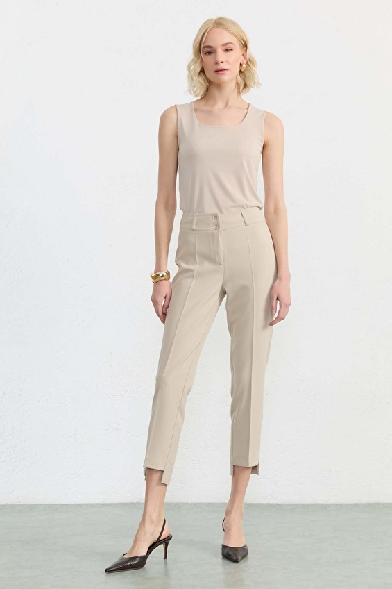 Selen Standart Fit Boru Paça Viskoz Fermuarlı Kadın Pantolon 26YSL5586 Taş Selen Standart Fit Boru Paça Viskoz Fermuarlı Kadın Pantolon 26YSL5586 Taş