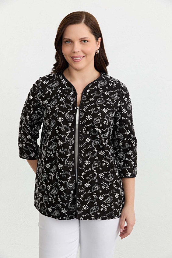 Selen O Yaka Kadın Ceket 26YSL1620 Siyah Selen O Yaka Kadın Ceket 26YSL1620 Siyah