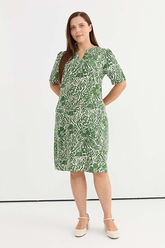 Selen Fermuarsız V Yaka Normal Fit Kadın Elbise 26YSL7793 Yeşil Selen Fermuarsız V Yaka Normal Fit Kadın Elbise 26YSL7793 Yeşil