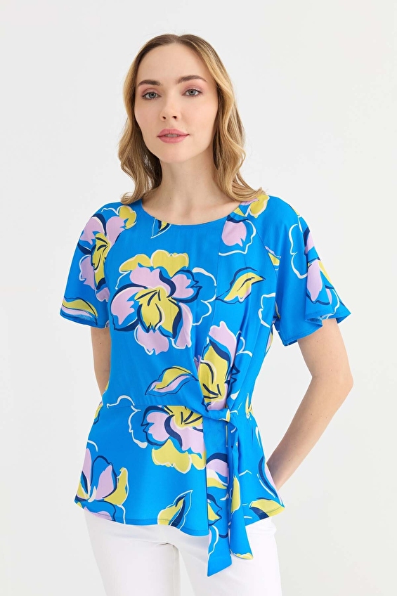 Selen Standart Fit O Yaka Kısa Kollu Kadın Bluz 26YSL8429 Mavi Selen Standart Fit O Yaka Kısa Kollu Kadın Bluz 26YSL8429 Mavi