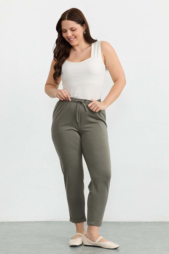 Selen Polyester Mix Duble Paça Kadın Pantolon 26YSL5614 Haki Selen Polyester Mix Duble Paça Kadın Pantolon 26YSL5614 Haki