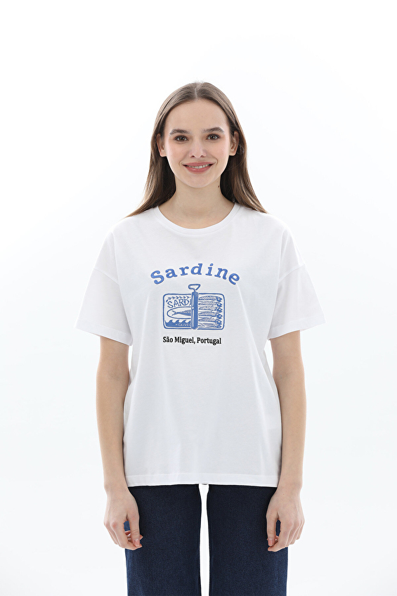 CREW UP Kadın Tişört 2614BS026018 Beyaz CREW UP Kadın Tişört 2614BS026018 Beyaz