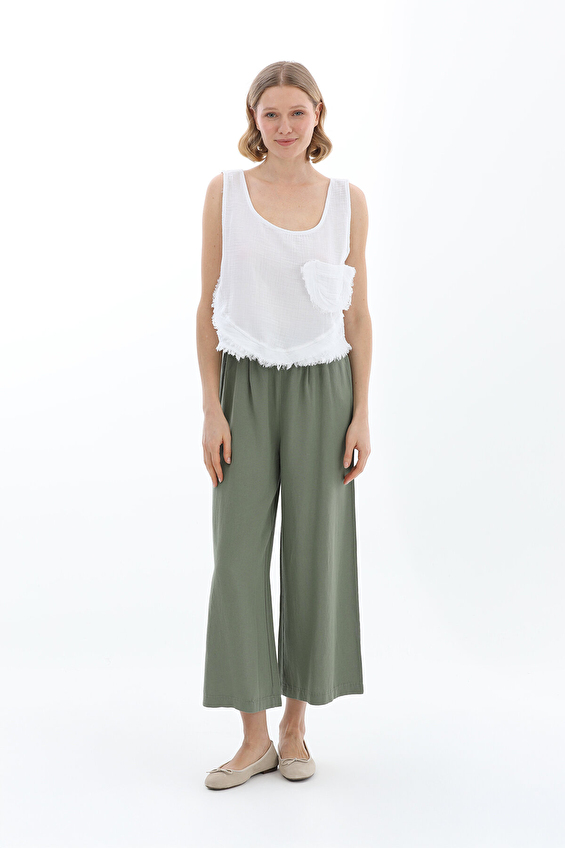 First Company Geniş Paça High Waist Culotte Fit Yüksek Bel Kadın Pantolon 2614BS393200 Haki First Company Geniş Paça High Waist Culotte Fit Yüksek Bel Kadın Pantolon 2614BS393200 Haki