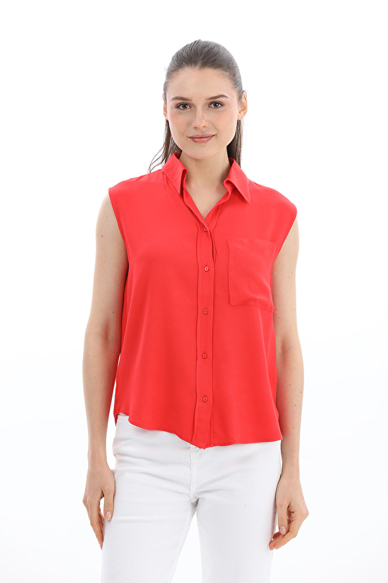 First Company Standart Fit Gömlek Yaka Kadın Gömlek 2614BS390382 Kırmızı First Company Standart Fit Gömlek Yaka Kadın Gömlek 2614BS390382 Kırmızı