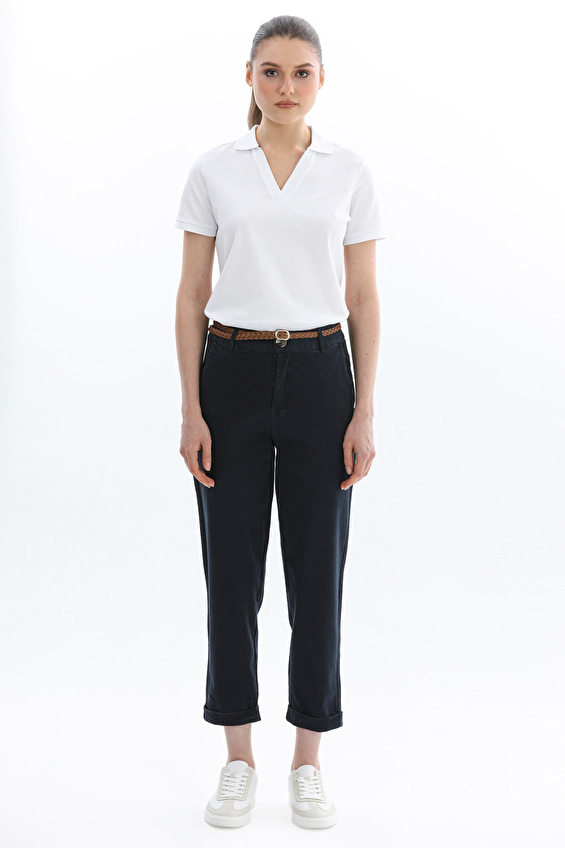Crew Up High Waist Straight Fit Düz Paça Yüksek Bel Kadın Pantolon 2614BS393107 Lacivert Crew Up High Waist Straight Fit Düz Paça Yüksek Bel Kadın Pantolon 2614BS393107 Lacivert