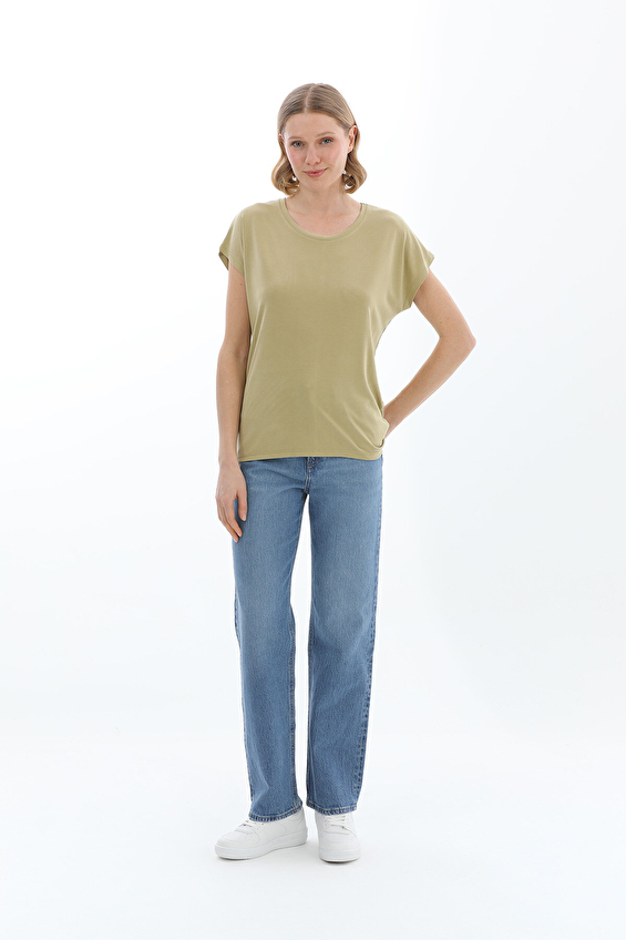 Crew Up Relax Fit Bisiklet Yaka Kadın Bluz 2614BS252374 Yeşil Crew Up Relax Fit Bisiklet Yaka Kadın Bluz 2614BS252374 Yeşil