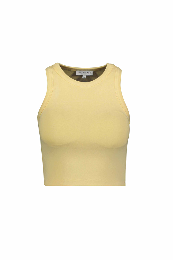 First Company Bisiklet Yaka Crop Fit Kadın Atlet 2614KS121701 Sarı First Company Bisiklet Yaka Crop Fit Kadın Atlet 2614KS121701 Sarı
