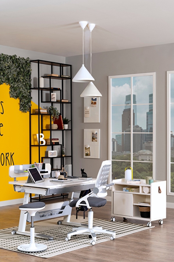 Creo Mobili Sirius Premium Plus Çalışma Masası Takımı Beyaz Gri Srprp 2 Creo Mobili Sirius Premium Plus Çalışma Masası Takımı Beyaz Gri Srprp 2