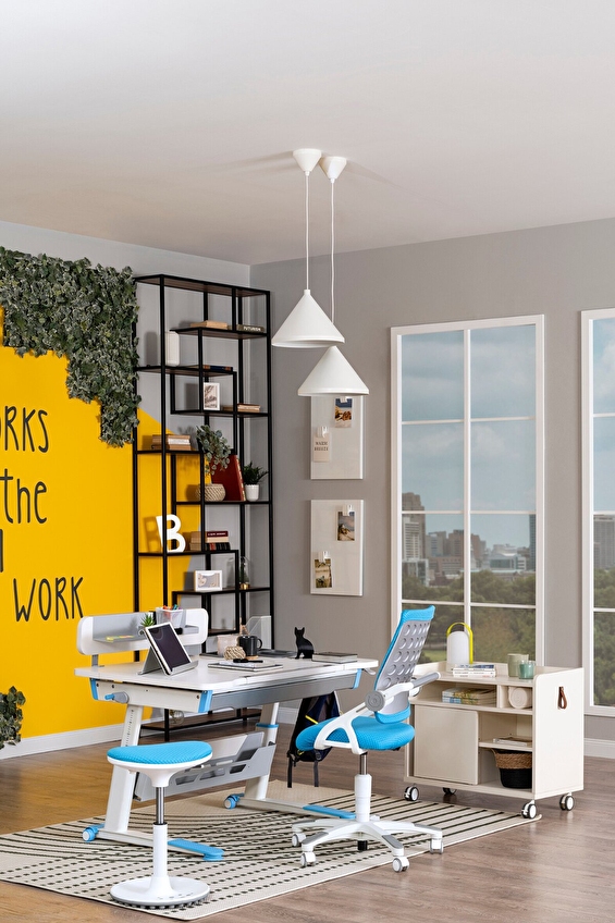 Creo Mobili Sirius Premium Plus Çalışma Masası Takımı Beyaz Mavi Srprp 4 Creo Mobili Sirius Premium Plus Çalışma Masası Takımı Beyaz Mavi Srprp 4