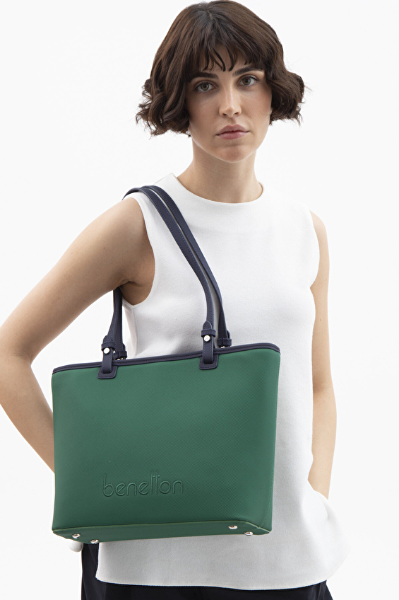 United Colors Of Benetton Kadın Kol Çantası BNT_1583 Yeşil/lacivert United Colors Of Benetton Kadın Kol Çantası BNT_1583 Yeşil/lacivert