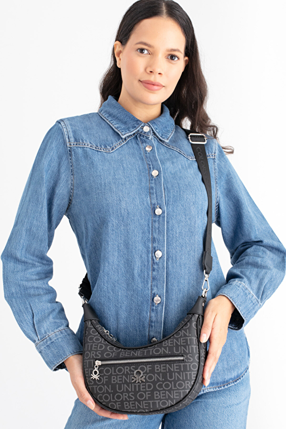 United Colors Of Benetton Kadın Kol Çantası BNT_1685 Siyah United Colors Of Benetton Kadın Kol Çantası BNT_1685 Siyah