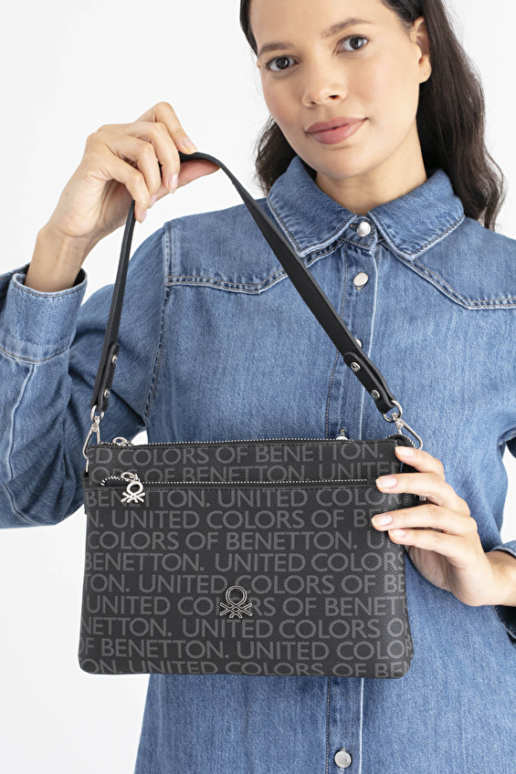 United Colors Of Benetton Kadın Kol Çantası BNT_1694 Siyah United Colors Of Benetton Kadın Kol Çantası BNT_1694 Siyah