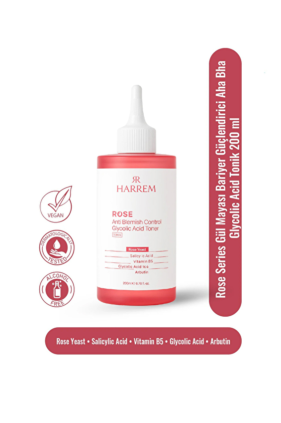 Rose Series Gül Mayası Bariyer Güçlendirici Aha Bha Glycolic Acid Tonik 200 ML Rose Series Gül Mayası Bariyer Güçlendirici Aha Bha Glycolic Acid Tonik 200 ML