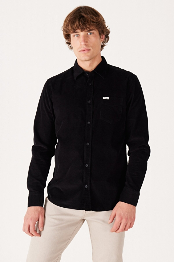 Wrangler Regular Fit Erkek Gömlek W5A14A100 Siyah Wrangler Regular Fit Erkek Gömlek W5A14A100 Siyah