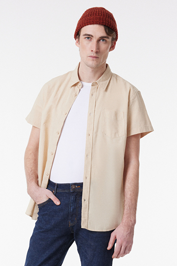 Wrangler Regular Fit Gömlek Yaka Kısa Kol Erkek Gömlek W5J7LO614 Bej Wrangler Regular Fit Gömlek Yaka Kısa Kol Erkek Gömlek W5J7LO614 Bej