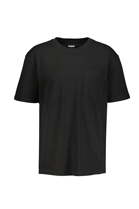 Mavi Bisiklet Yaka Kısa Kol Loose Fit / Bol Rahat Kesim Erkek Tişört M066248 900 Siyah