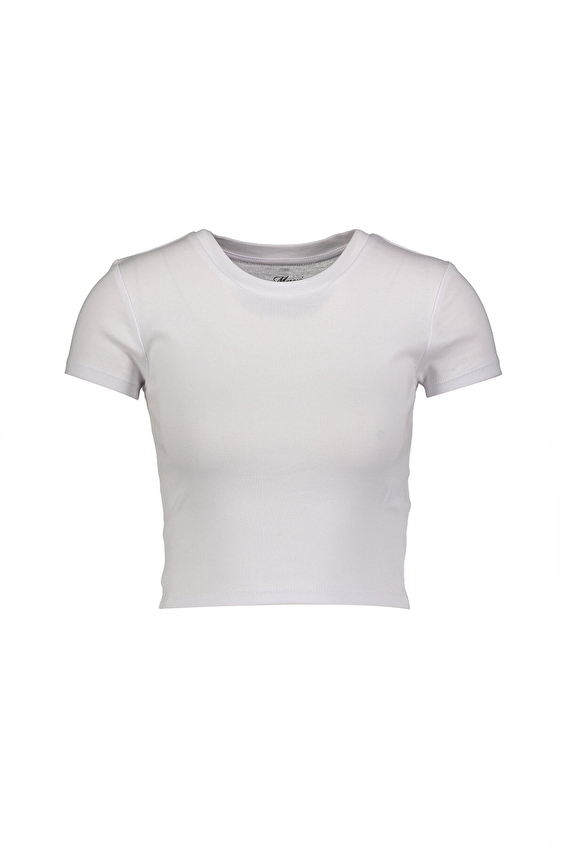 Mavi Bisiklet Yaka Kısa Kesim Kısa Kollu Kadın Tişört M1600814 620 Beyaz Mavi Bisiklet Yaka Kısa Kesim Kısa Kollu Kadın Tişört M1600814 620 Beyaz