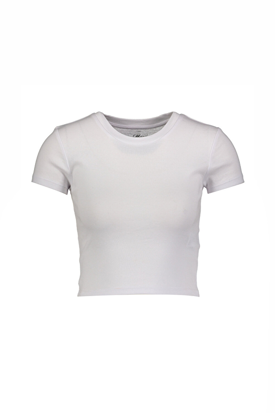 Mavi Bisiklet Yaka Kısa Kesim Kısa Kollu Kadın Tişört M1600814 620 Beyaz Mavi Bisiklet Yaka Kısa Kesim Kısa Kollu Kadın Tişört M1600814 620 Beyaz