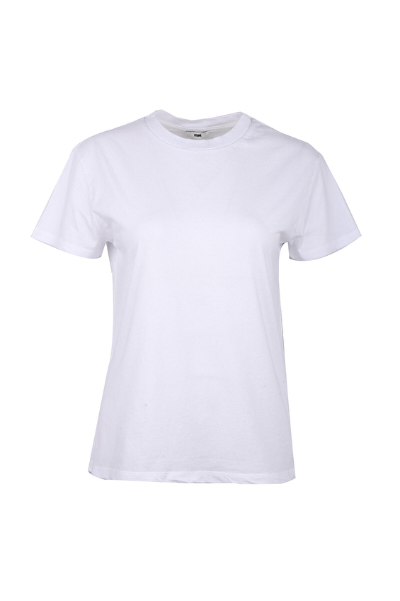 Mavi Bisiklet Yaka Kısa Kollu Kadın Tişört M1600955 620 Beyaz Mavi Bisiklet Yaka Kısa Kollu Kadın Tişört M1600955 620 Beyaz