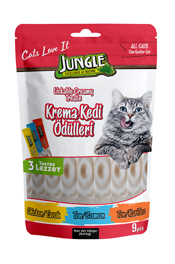 Jungle Kedi Krema Mix Ödül Maması 9x14 g