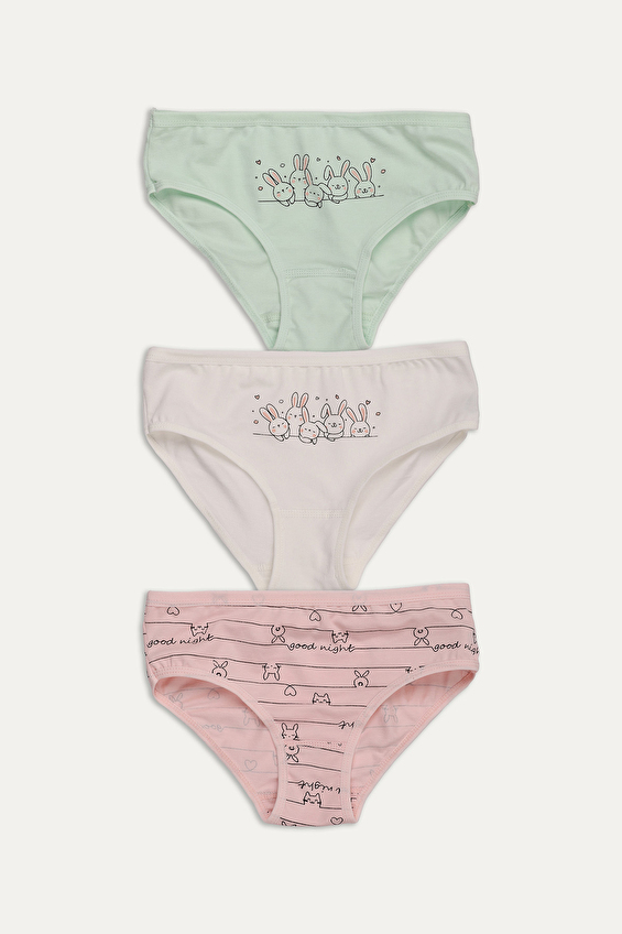 Öts Kız Çocuk Likralı 3'lü Külot 8357 Renkli Öts Kız Çocuk Likralı 3'lü Külot 8357 Renkli