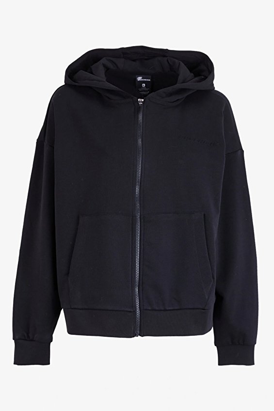 Skechers Fermuarlı Kapüşonlu Essential Kadın Sweatshirt S242117 001 Siyah Skechers Fermuarlı Kapüşonlu Essential Kadın Sweatshirt S242117 001 Siyah