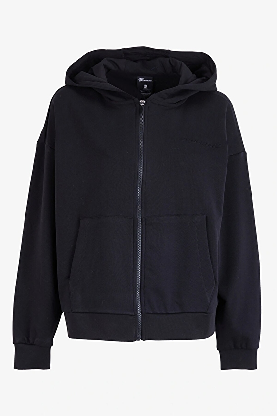 Skechers Fermuarlı Kapüşonlu Essential Kadın Sweatshirt S242117 001 Siyah Skechers Fermuarlı Kapüşonlu Essential Kadın Sweatshirt S242117 001 Siyah