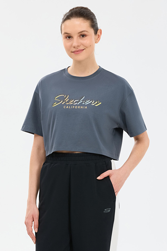 Skechers Kadın Tişört S2610054 3998 Gri Skechers Kadın Tişört S2610054 3998 Gri