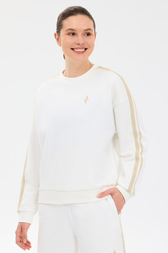 Skechers Kadın Lw Fleece Sweatshirt S2610029 3855 Beyaz Skechers Kadın Lw Fleece Sweatshirt S2610029 3855 Beyaz