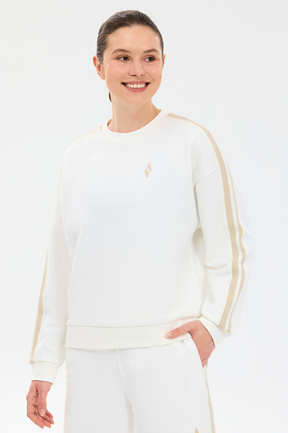 Skechers Kadın Lw Fleece Sweatshirt S2610029 3855 Beyaz Skechers Kadın Lw Fleece Sweatshirt S2610029 3855 Beyaz