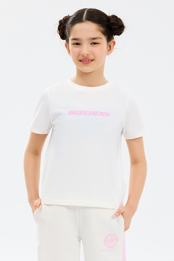 Skechers Kız Çocuk Tişört SK2610026-3855 Beyaz Skechers Kız Çocuk Tişört SK2610026-3855 Beyaz