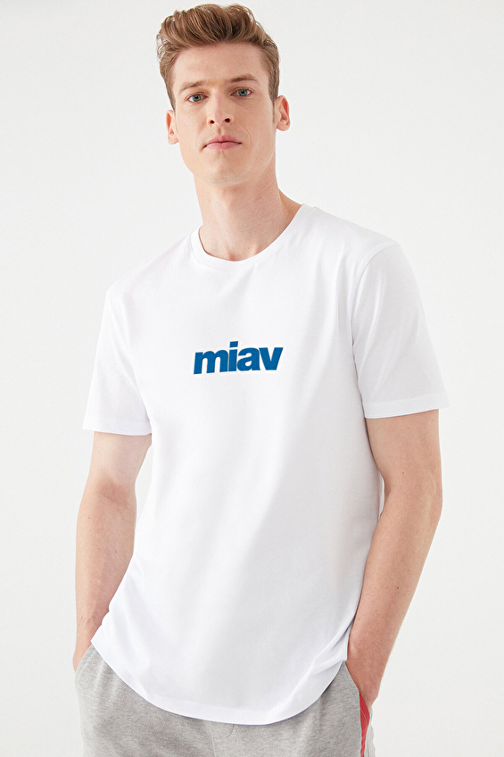Mavi Miav Erkek Tişört M067153 620 Beyaz Mavi Miav Erkek Tişört M067153 620 Beyaz