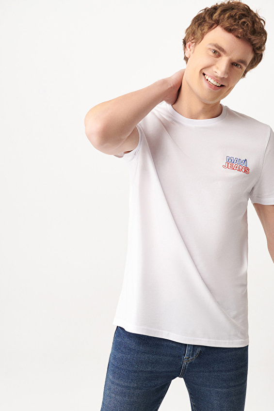 Mavi Erkek Tişört M066841 620 Beyaz Mavi Erkek Tişört M066841 620 Beyaz