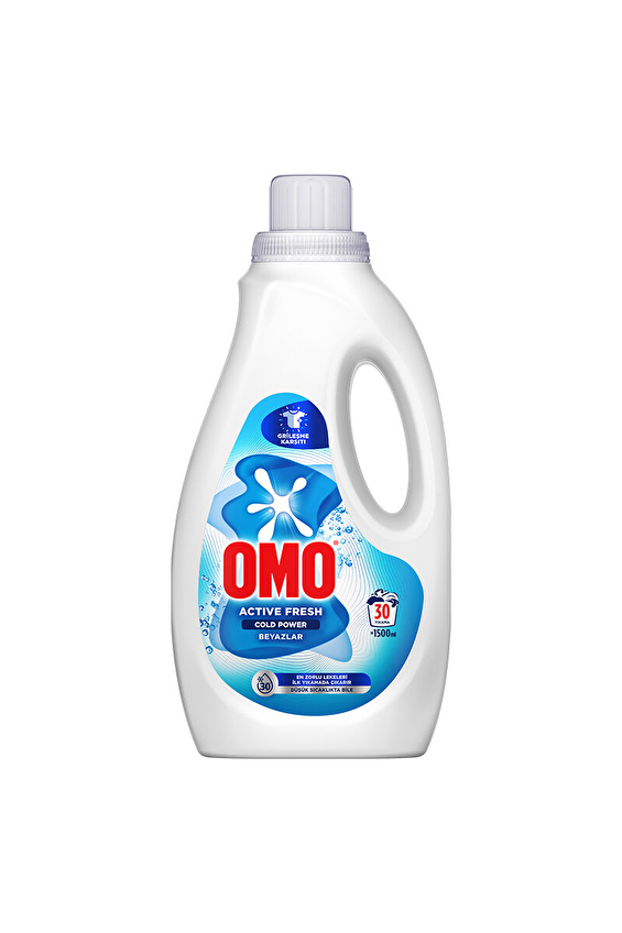 Omo Sıvı Çamaşır Deterjanı Active Fresh Beyazlar 30 Yıkama 1500 ml