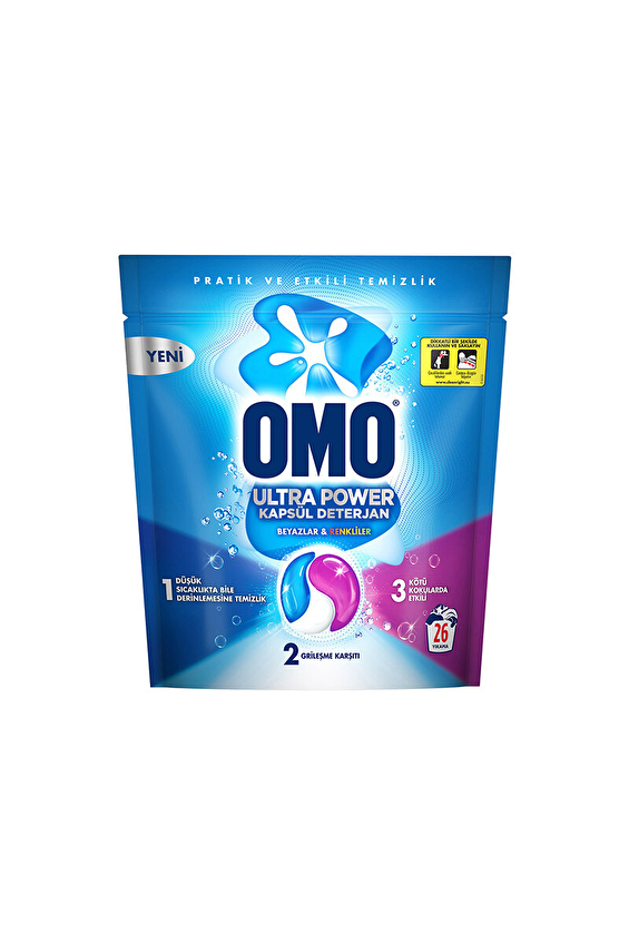 Omo Ultra Power Kapsül Çamaşır Deterjanı 26 Yıkama