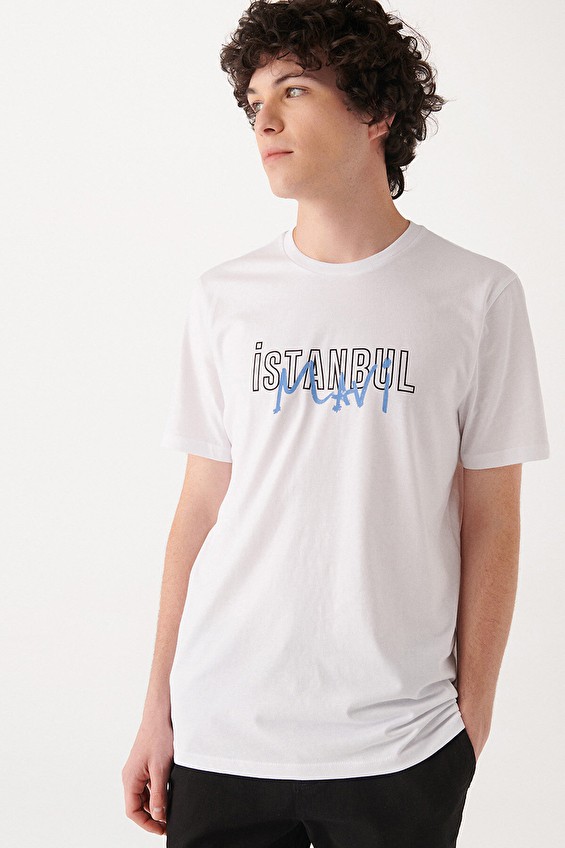 Mavi Erkek Tişört M067114 620 Beyaz Mavi Erkek Tişört M067114 620 Beyaz