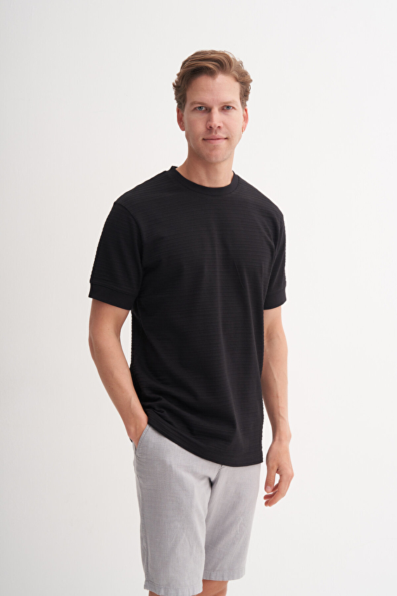 Cazador Regular Fit Bisiklet Yaka Erkek Tişört 25YCEEO04220 Siyah Cazador Regular Fit Bisiklet Yaka Erkek Tişört 25YCEEO04220 Siyah