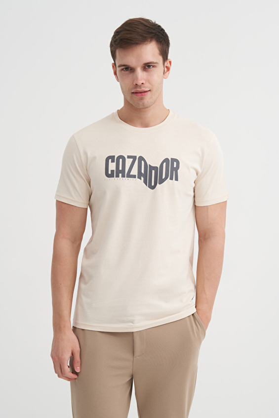 Cazador Slim Fit Bisiklet Yaka Erkek Tişört 25YCEEO04230 Bej Cazador Slim Fit Bisiklet Yaka Erkek Tişört 25YCEEO04230 Bej