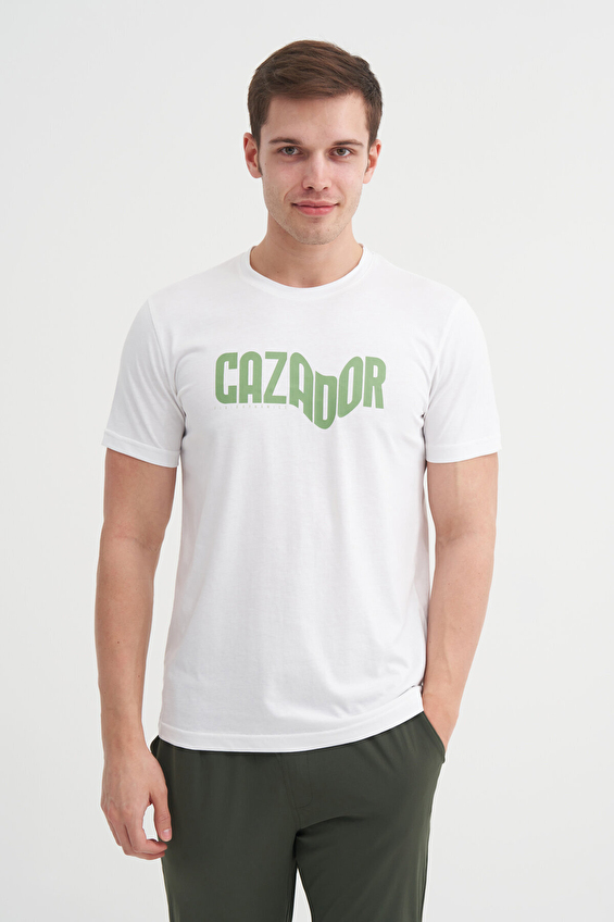 Cazador Slim Fit Bisiklet Yaka Erkek Tişört 25YCEEO04230 Beyaz Cazador Slim Fit Bisiklet Yaka Erkek Tişört 25YCEEO04230 Beyaz