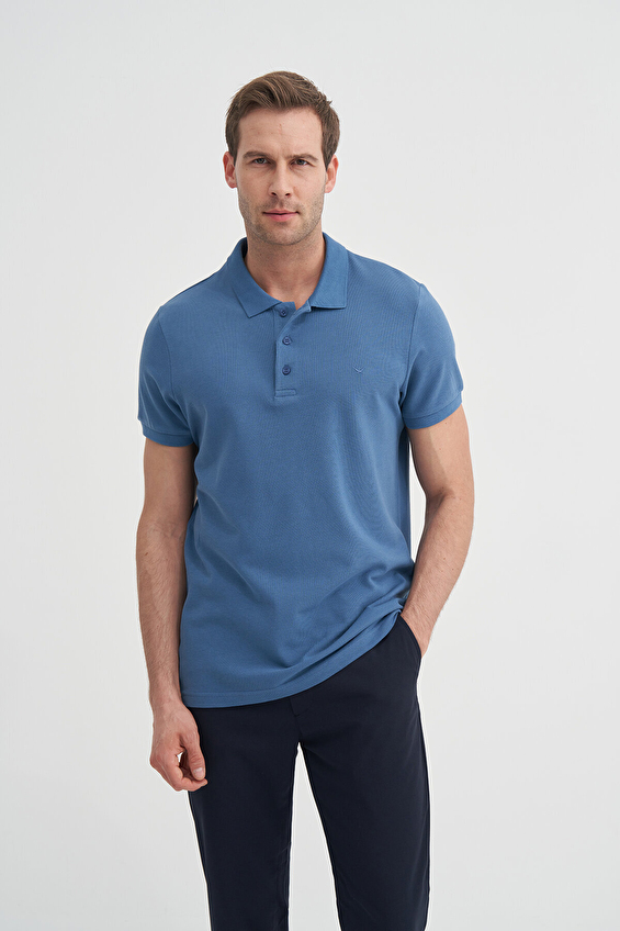 Cazador Polo Yaka Slim Fit Erkek Tişört 25YCEEO04613 Koyu mavi Cazador Polo Yaka Slim Fit Erkek Tişört 25YCEEO04613 Koyu mavi